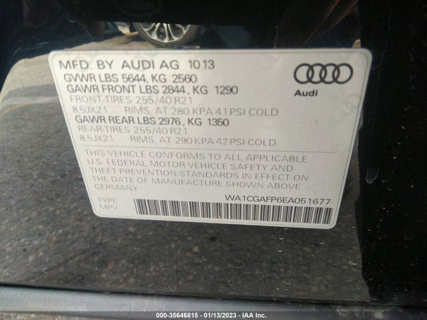 2014 AUDI SQ5 PREMIUM PLUS WA1CGAFP6EA051677