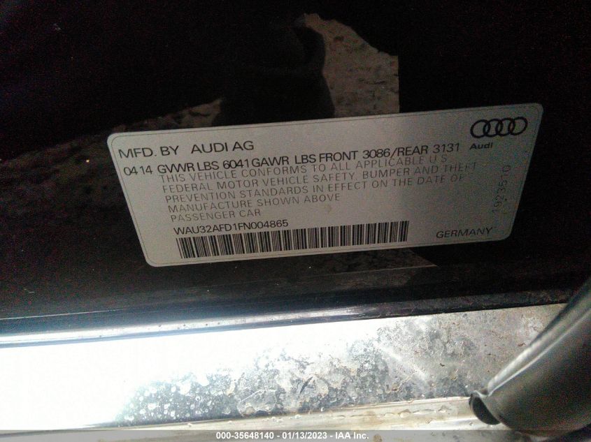 2015 AUDI A8 L 4.0T WAU32AFD1FN004865