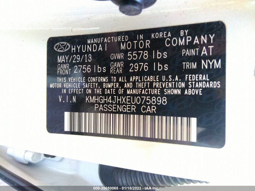 2014 HYUNDAI EQUUS SIGNATURE KMHGH4JHXEU075898