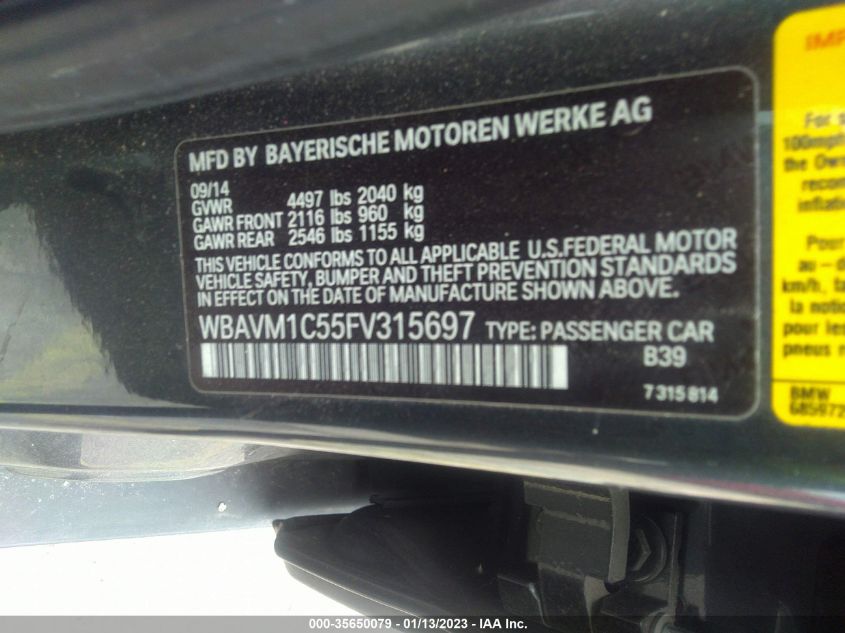 2015 BMW X1 SDRIVE28I WBAVM1C55FV315697