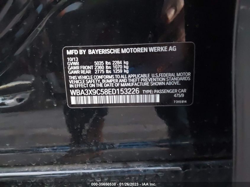 2014 BMW 3 SERIES GRAN TURISMO 335I XDRIVE WBA3X9C58ED153226