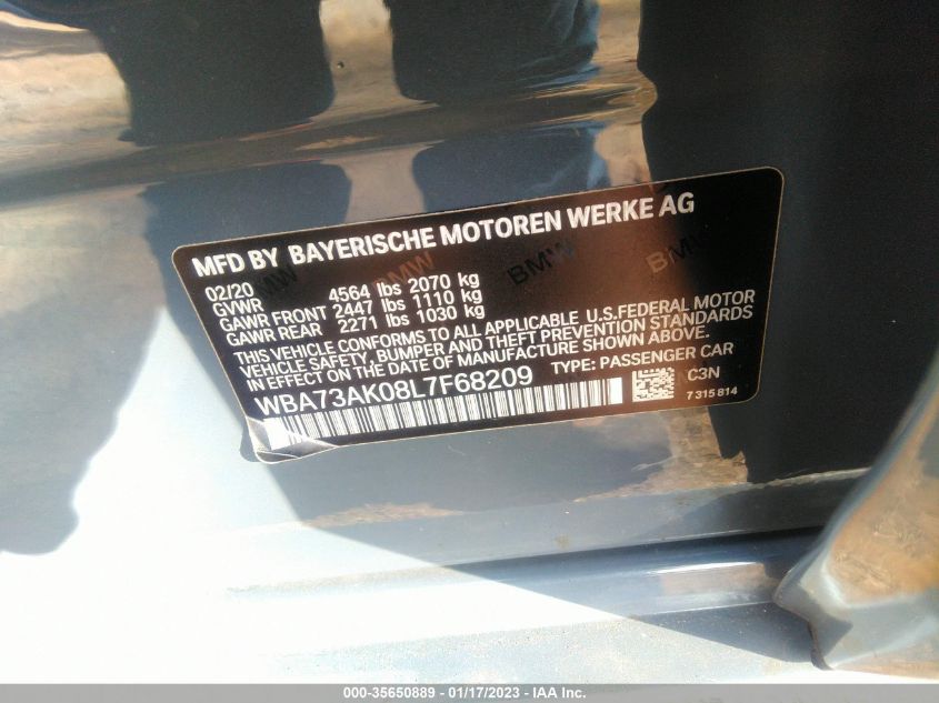 2020 BMW 2 SERIES 228I XDRIVE - WBA73AK08L7F68209
