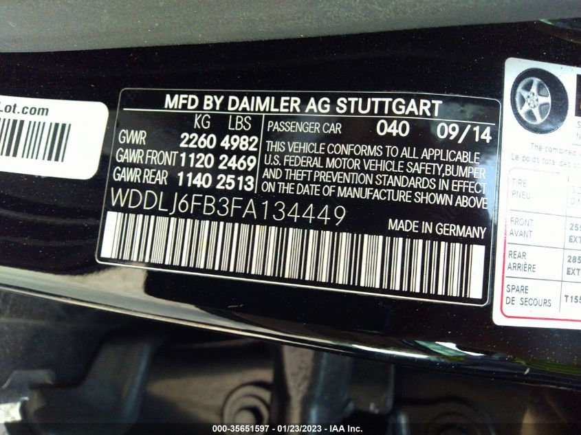 2015 MERCEDES-BENZ CLS-CLASS CLS 400 WDDLJ6FB3FA134449