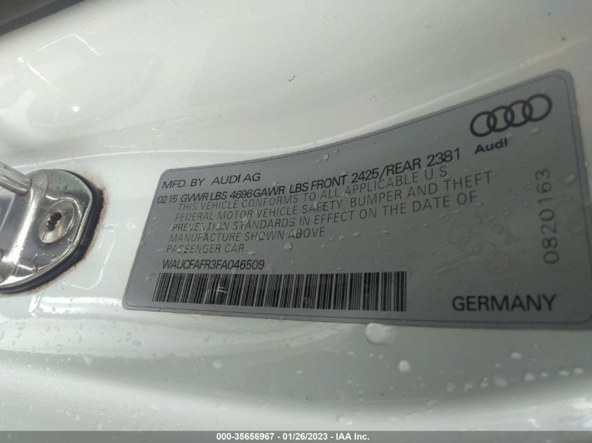 2015 AUDI A5 PREMIUM WAUCFAFR3FA046509