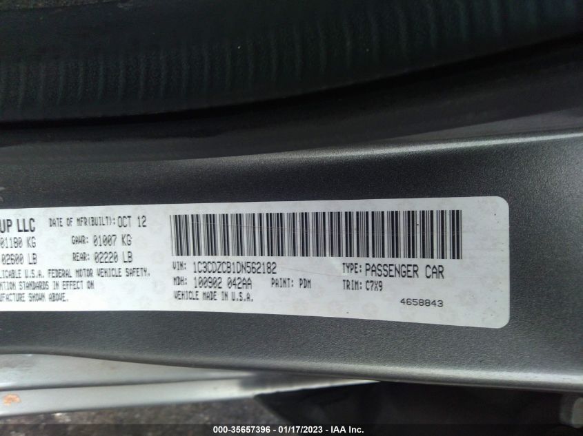 2013 DODGE AVENGER SXT - 1C3CDZCB1DN562182