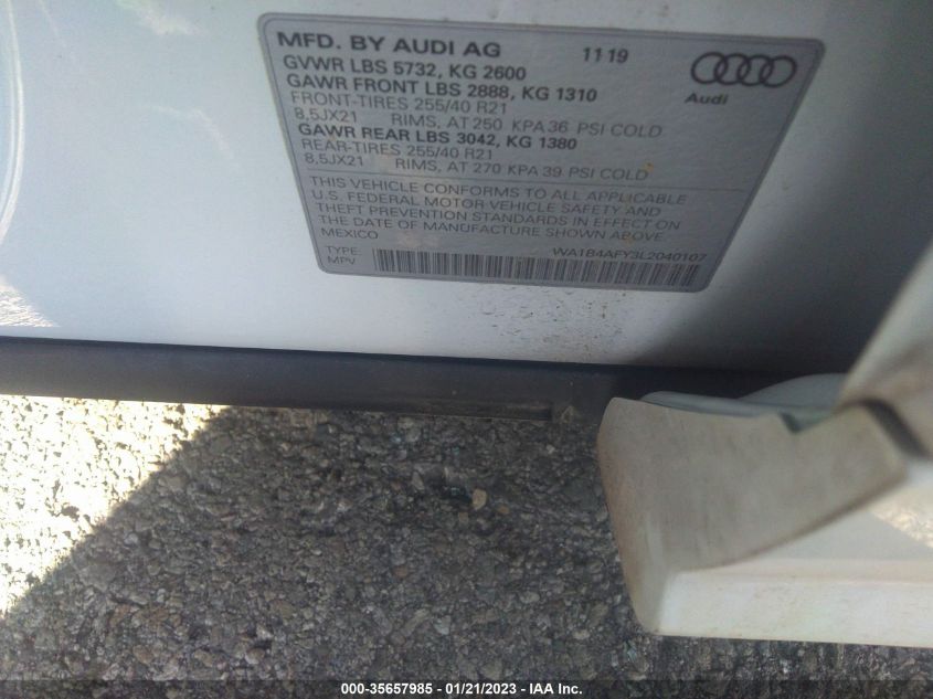 WA1B4AFY3L2040107 2020 AUDI SQ5, photo no. 9