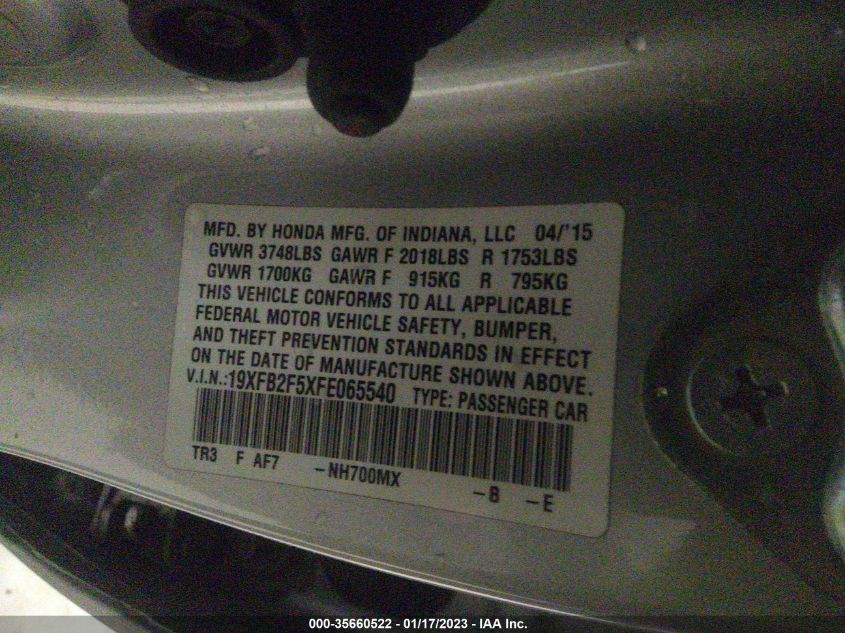 2015 HONDA CIVIC SEDAN LX 19XFB2F5XFE065540