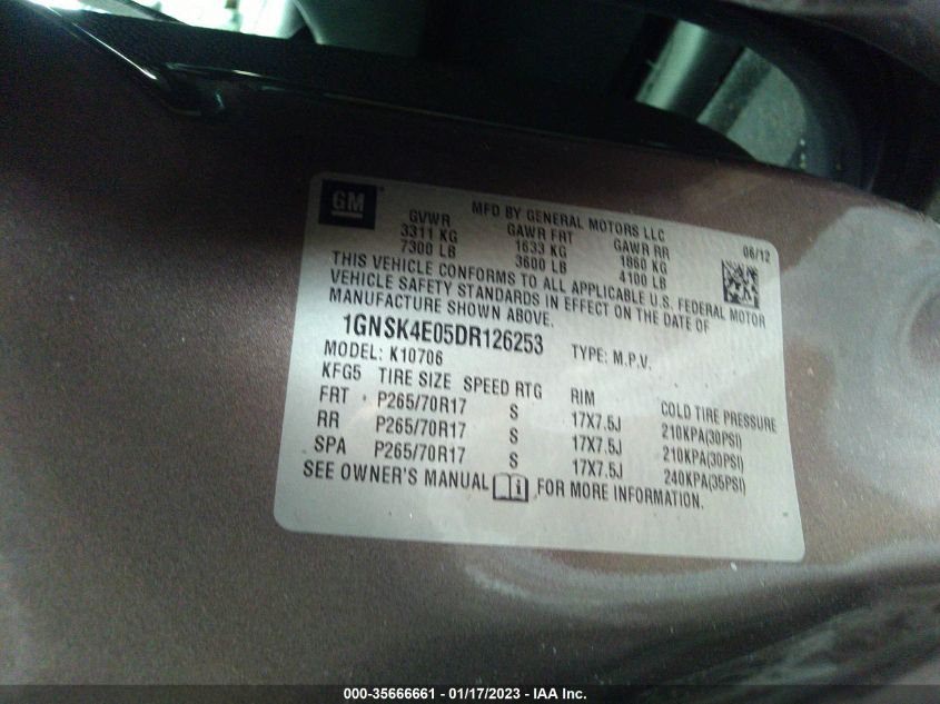 2013 CHEVROLET TAHOE COMMERCIAL 1GNSK4E05DR126253