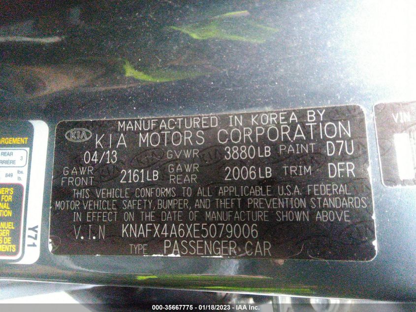 2014 KIA FORTE LX - KNAFX4A6XE5079006