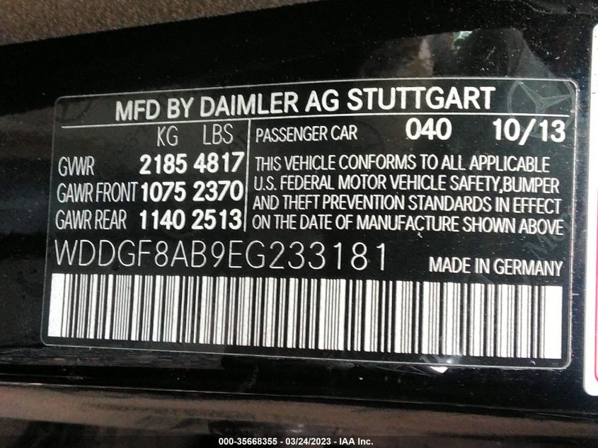 2014 MERCEDES-BENZ C 300 SPORT 4MATIC/LUXURY 4MATIC WDDGF8AB9EG233181