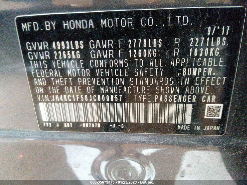 2018 ACURA RLX W/TECHNOLOGY PKG JH4KC1F56JC000057