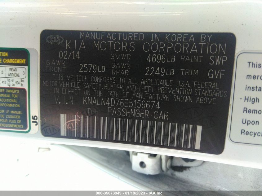 2014 KIA CADENZA PREMIUM KNALN4D76E5159674