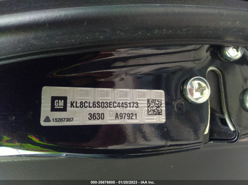 2014 CHEVROLET SPARK EV LT KL8CL6S03EC445173