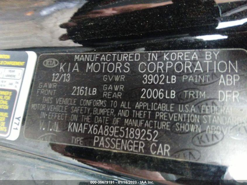 2014 KIA FORTE KOUP EX KNAFX6A89E5189252