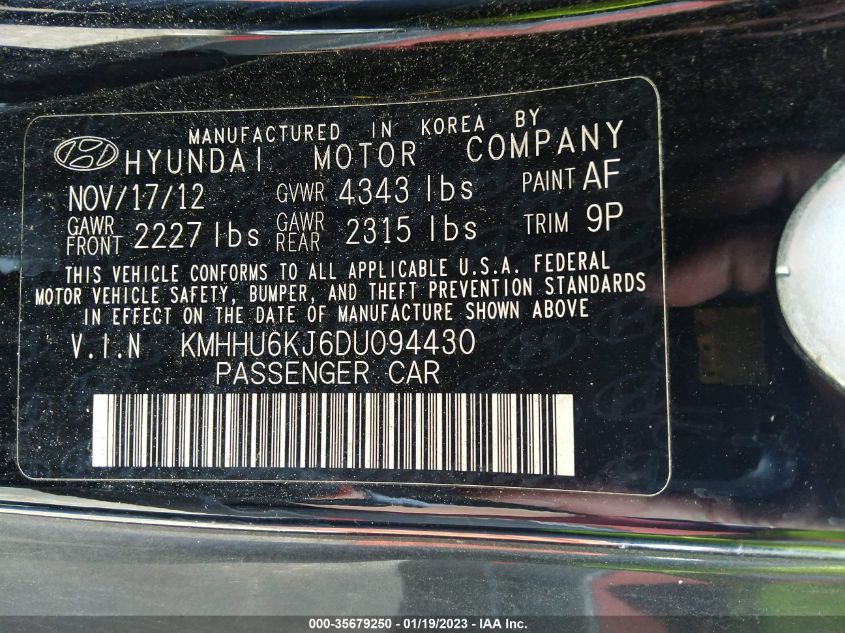 2013 HYUNDAI GENESIS COUPE 3.8 R-SPEC KMHHU6KJ6DU094430