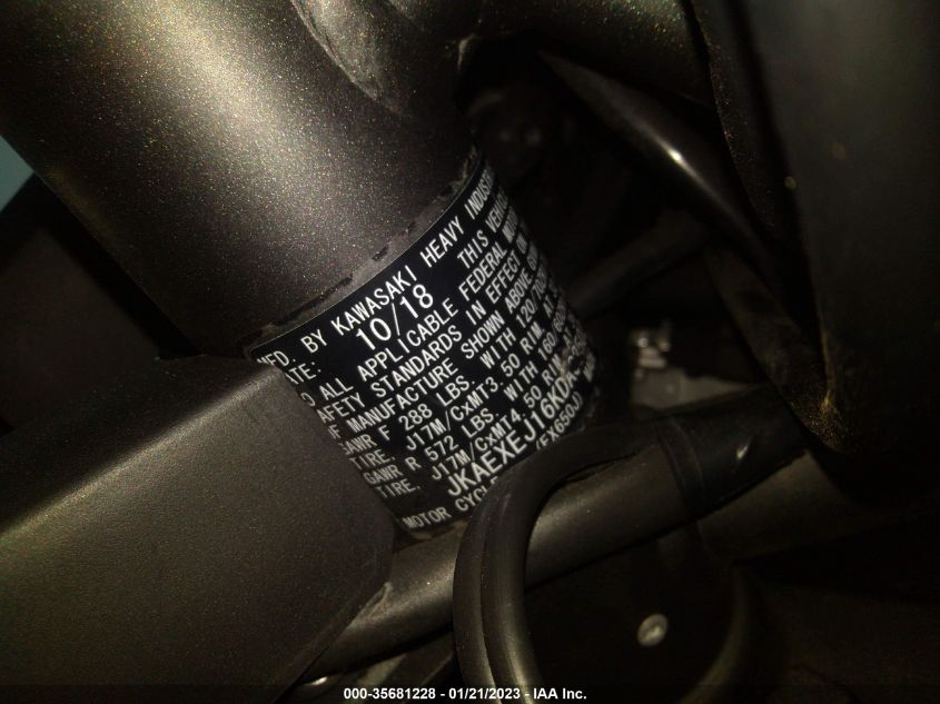 2019 KAWASAKI EX650 J JKAEXEJ16KDA03502