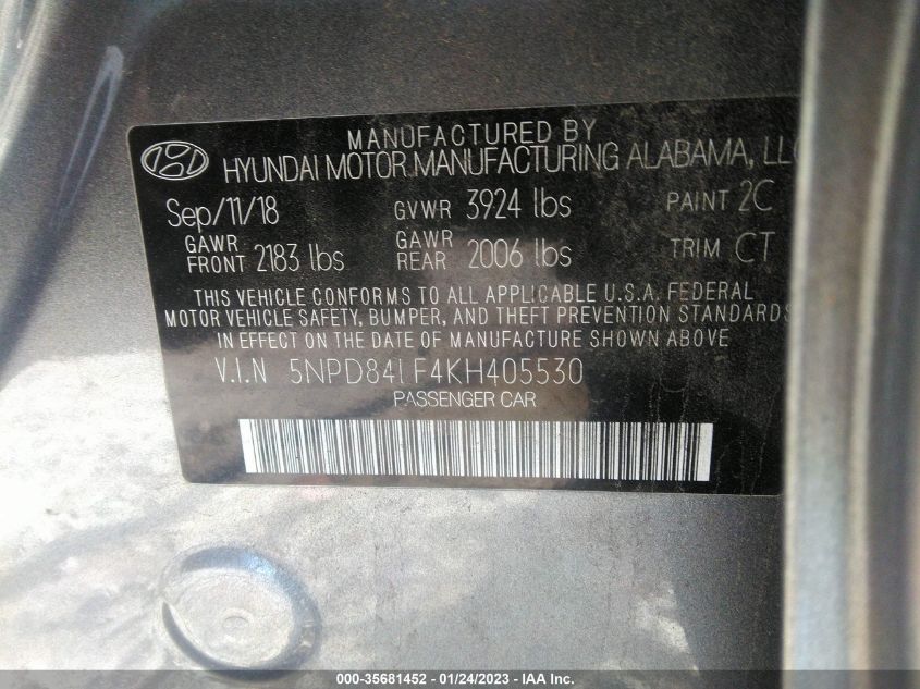 5NPD84LF4KH405530 Hyundai Elantra SEL 9