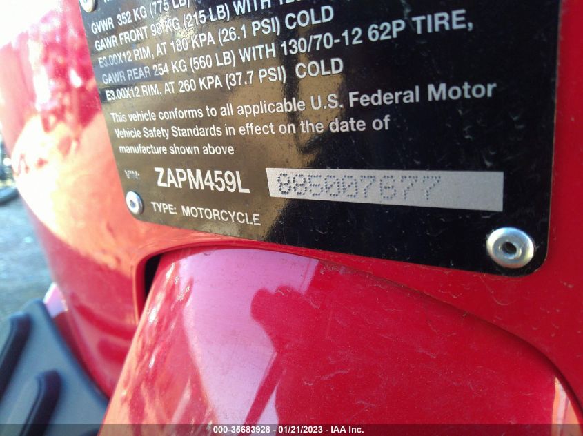 2008 VESPA GTS 250 ZAPM459L885007677