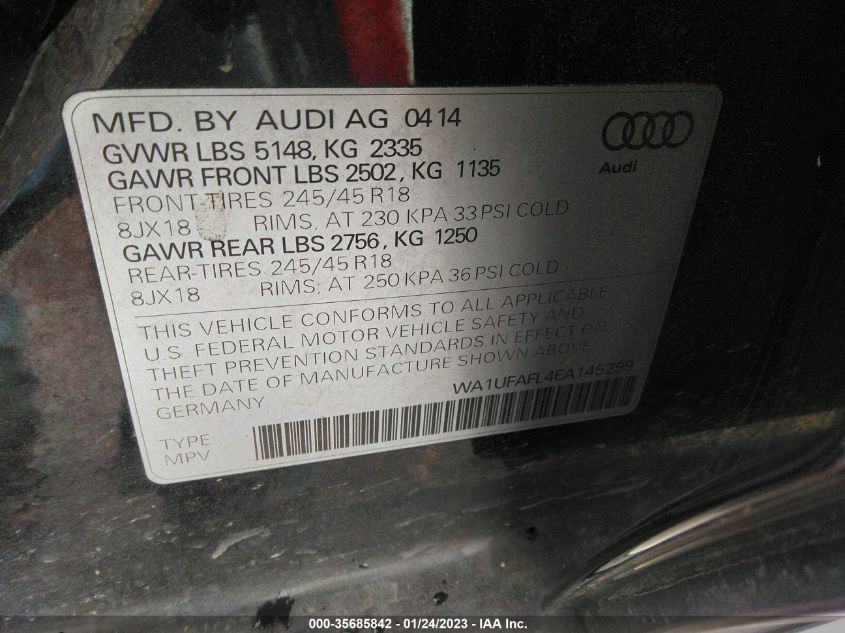 2014 AUDI ALLROAD PREMIUM PLUS WA1UFAFL4EA145299