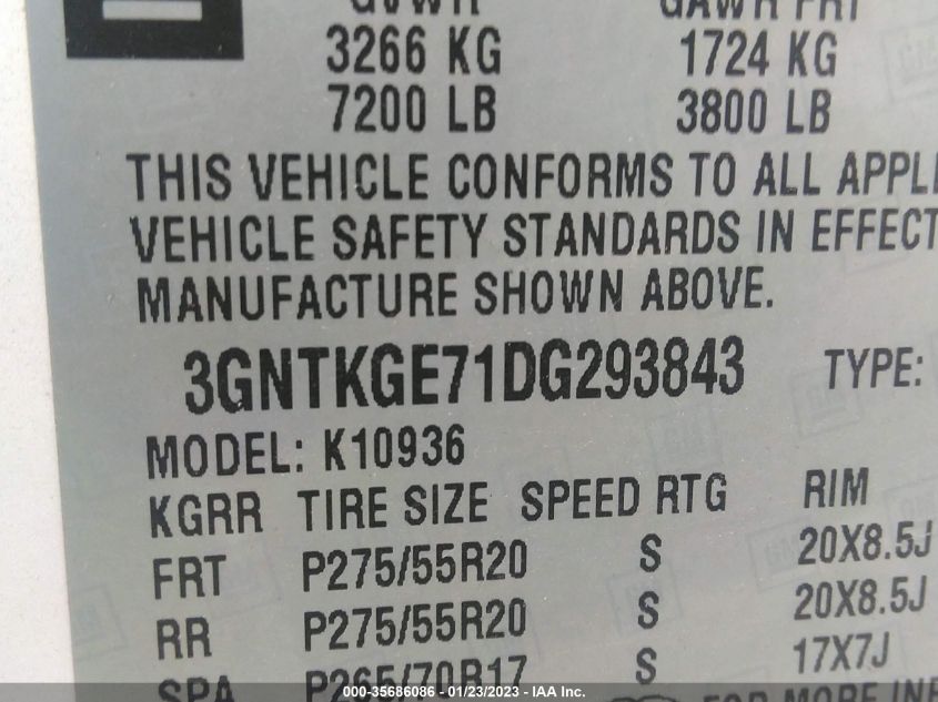 2013 CHEVROLET AVALANCHE LTZ 3GNTKGE71DG293843