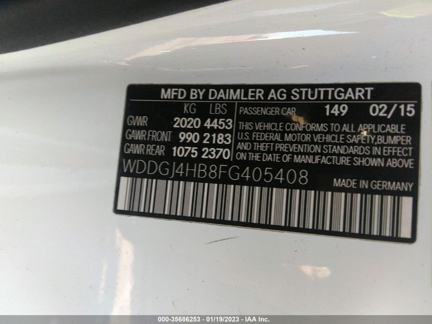 2015 MERCEDES-BENZ C-CLASS C 250 - WDDGJ4HB8FG405408