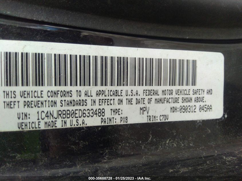 2014 JEEP PATRIOT SPORT - 1C4NJRBB0ED633488