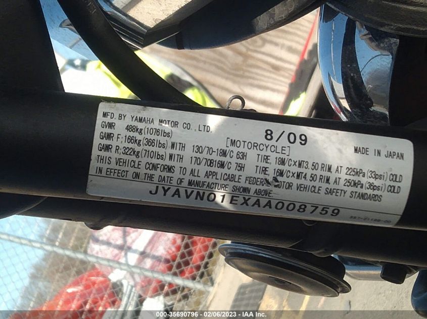 2010 YAMAHA XVS950 A JYAVN01EXAA008759