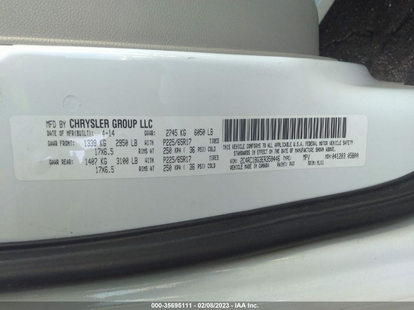 2014 CHRYSLER TOWN & COUNTRY TOURING - 2C4RC1BG3ER358446