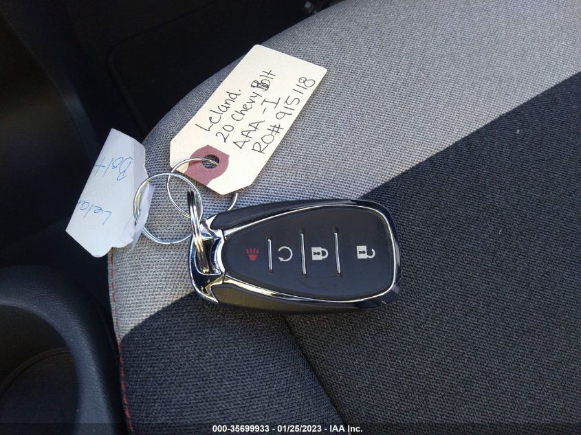 2020 CHEVROLET BOLT EV LT 1G1FY6S00L4131745