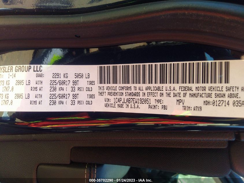 2014 JEEP CHEROKEE SPORT - 1C4PJLAB7EW192051