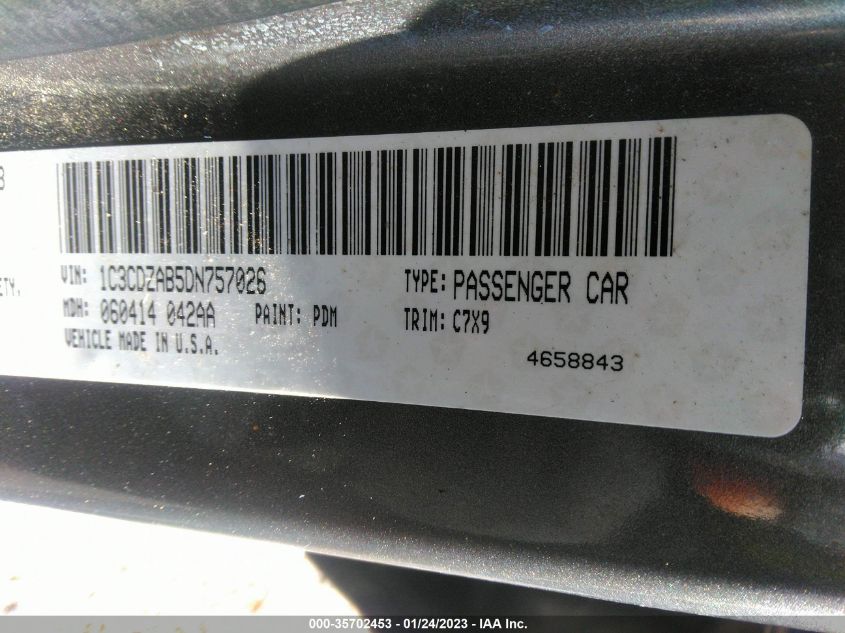 2013 DODGE AVENGER SE 1C3CDZAB5DN757026