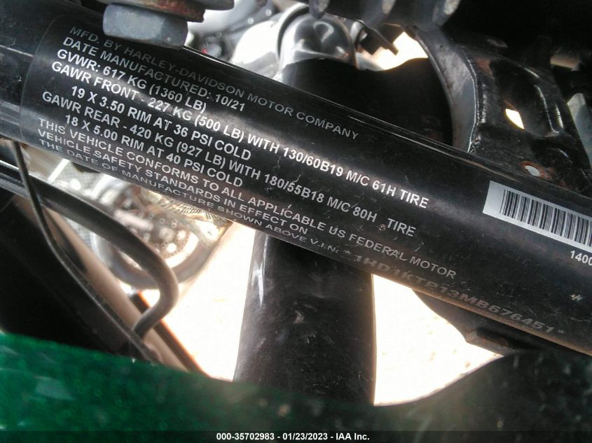 2021 HARLEY-DAVIDSON FLTRXS 1HD1KTP13MB676451