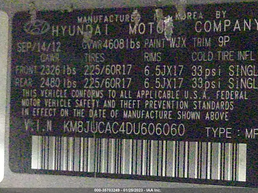 2013 HYUNDAI TUCSON GLS - KM8JUCAC4DU606060