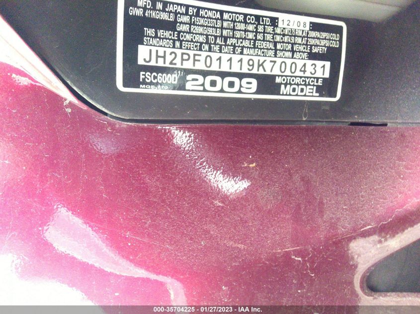 2009 HONDA FSC600 D JH2PF01119K700431