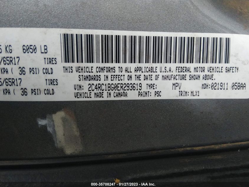 VIN 2C4RC1BG0ER293619 2014 CHRYSLER TOWN & COUNTRY no.9