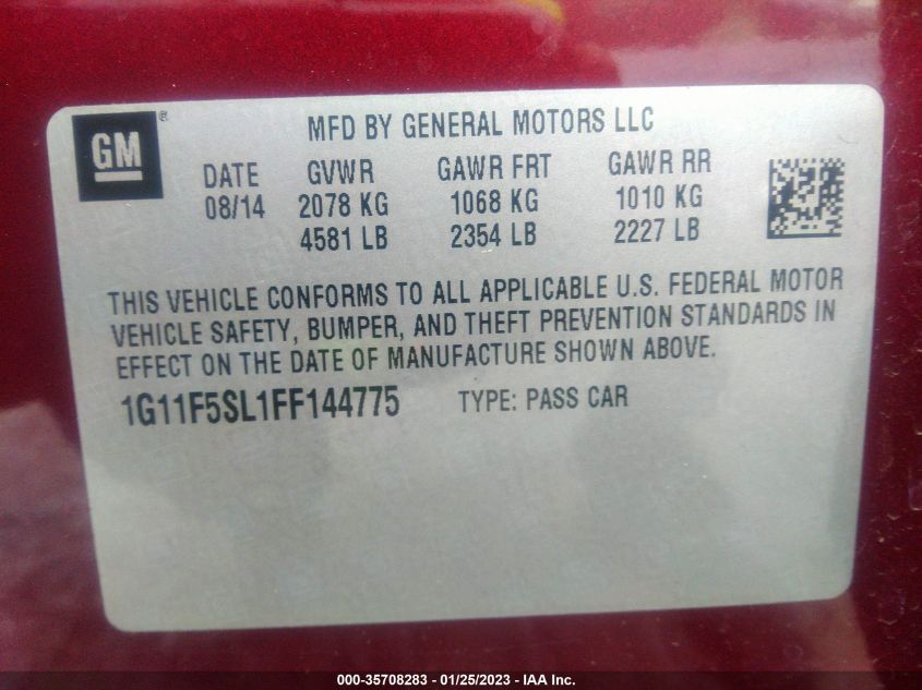 2015 CHEVROLET MALIBU LTZ - 1G11F5SL1FF144775