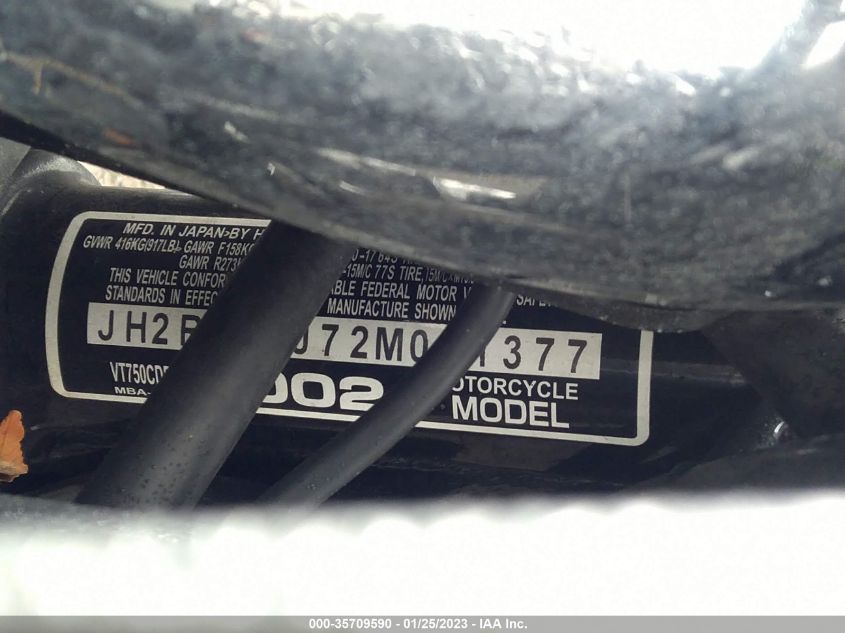 2002 HONDA VT750 CDB JH2RC44J72M011377