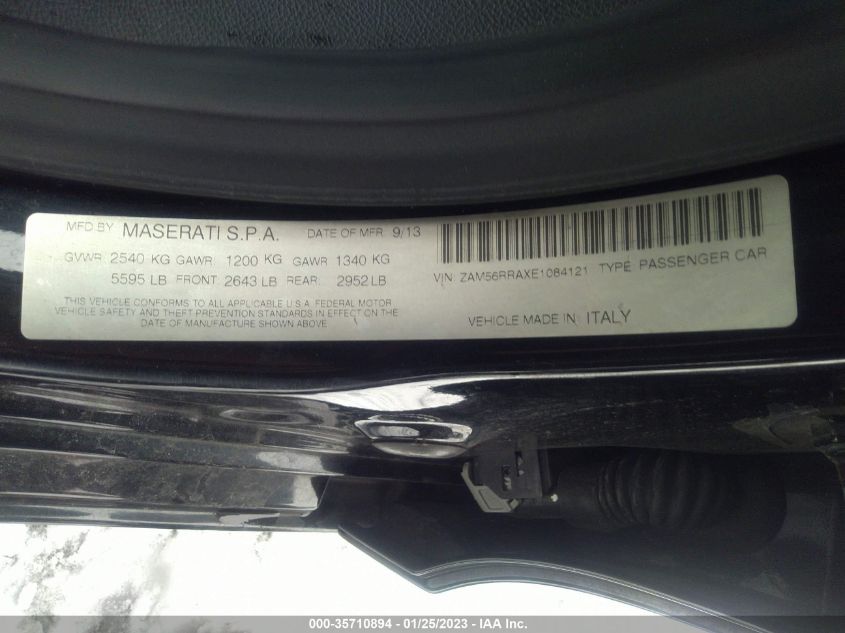 2014 MASERATI QUATTROPORTE S Q4 ZAM56RRAXE1084121