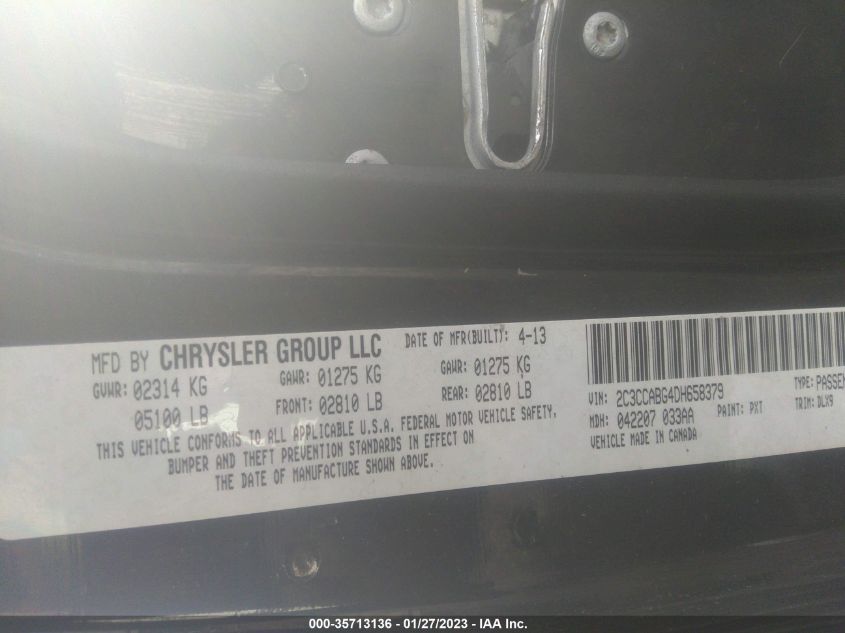 2013 CHRYSLER 300 300S - 2C3CCABG4DH658379