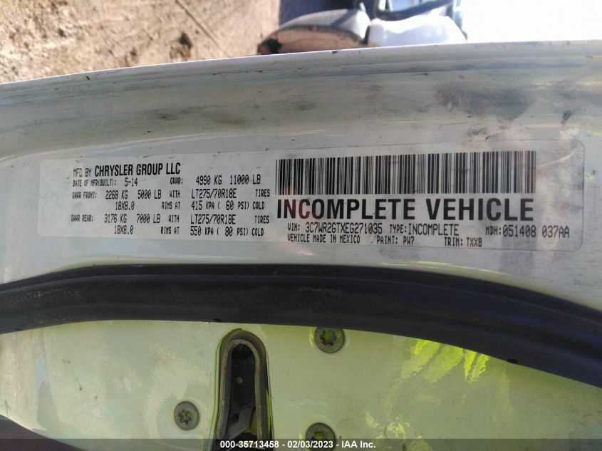 2014 RAM 3500 ST 3C7WR2GTXEG271035