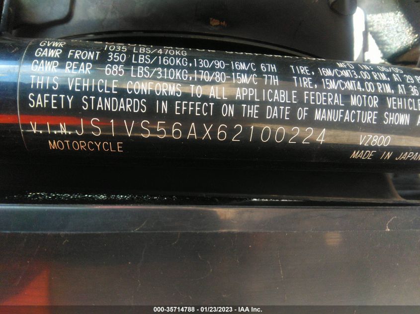 2006 SUZUKI M50 BK5 - JS1VS56AX62100224