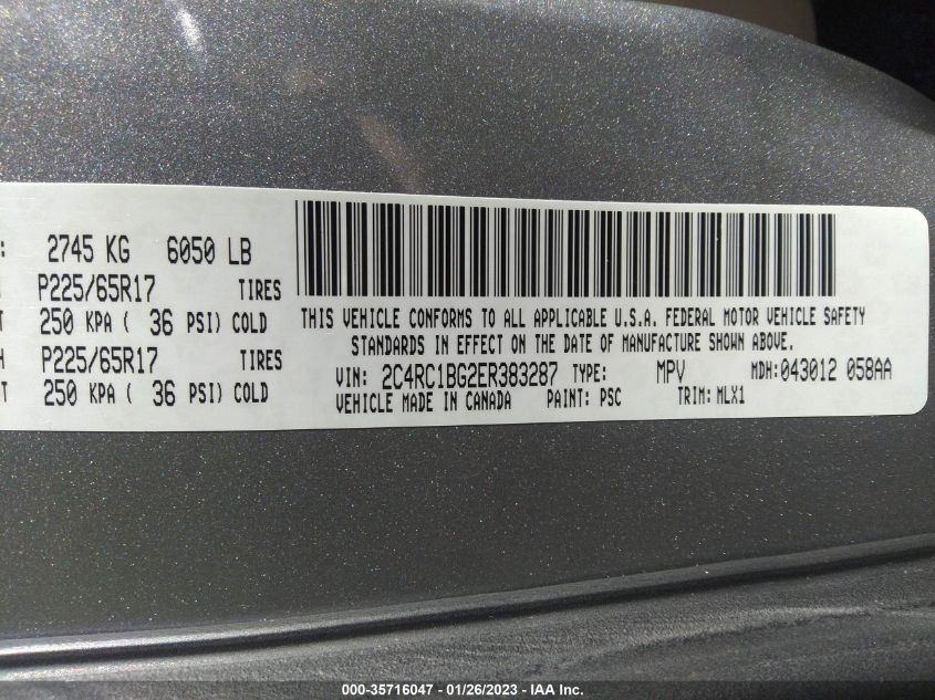 2014 CHRYSLER TOWN & COUNTRY TOURING - 2C4RC1BG2ER383287