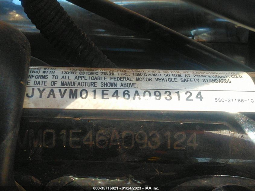 2006 YAMAHA XVS65 A JYAVM01E46A093124
