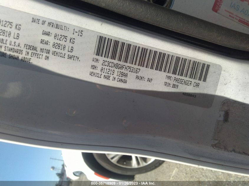 2015 DODGE CHARGER SE - 2C3CDXBG0FH753167