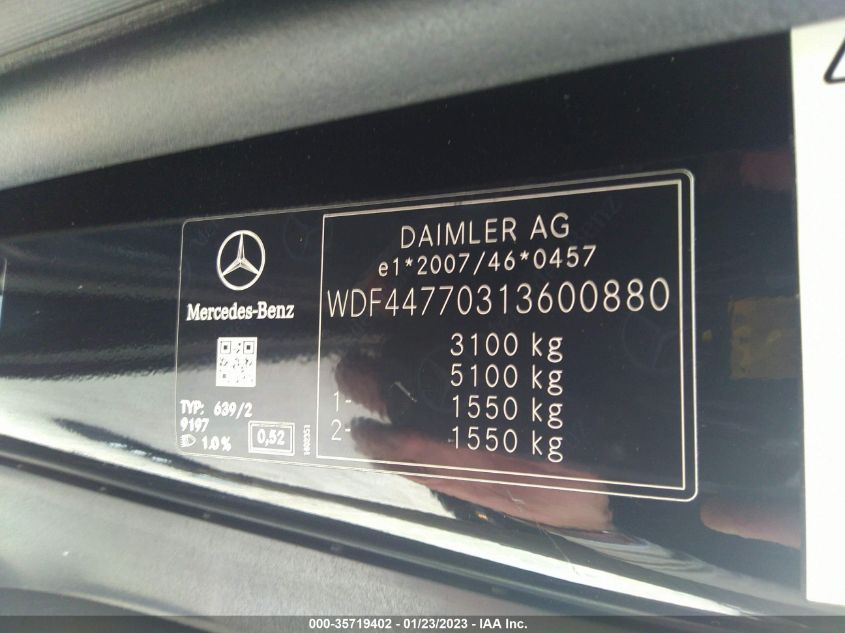 2018 MERCEDES-BENZ VITO WDF44770313600880