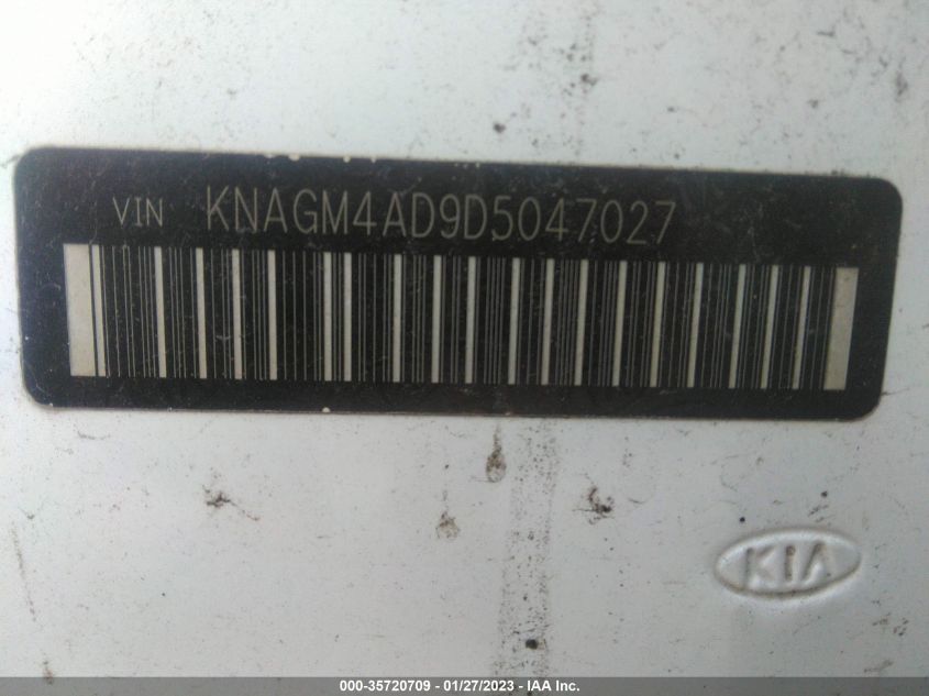 2013 KIA OPTIMA HYBRID EX KNAGM4AD9D5047027
