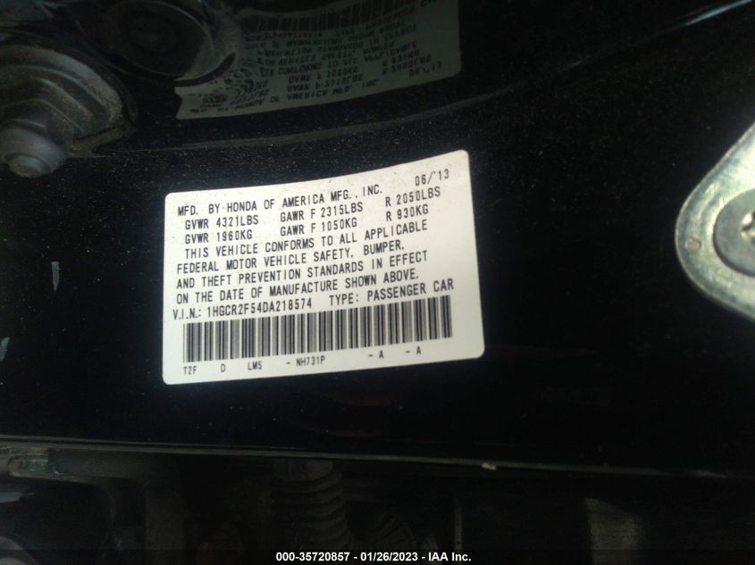 VIN 1HGCR2F54DA218574 2013 HONDA ACCORD SDN no.9