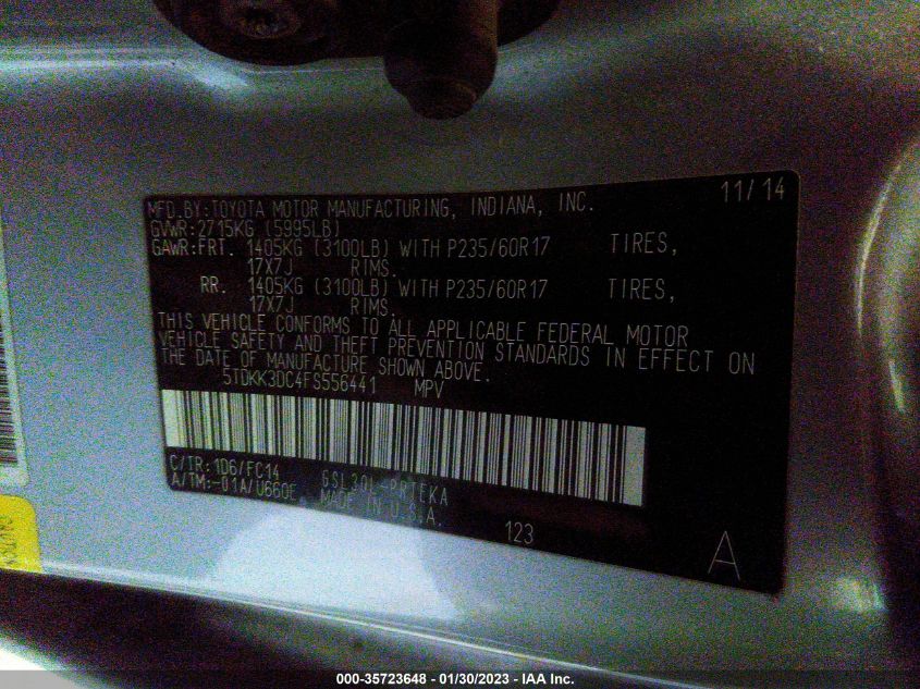 2015 TOYOTA SIENNA LE - 5TDKK3DC4FS556441