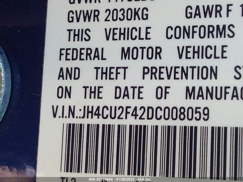 2013 ACURA TSX JH4CU2F42DC008059