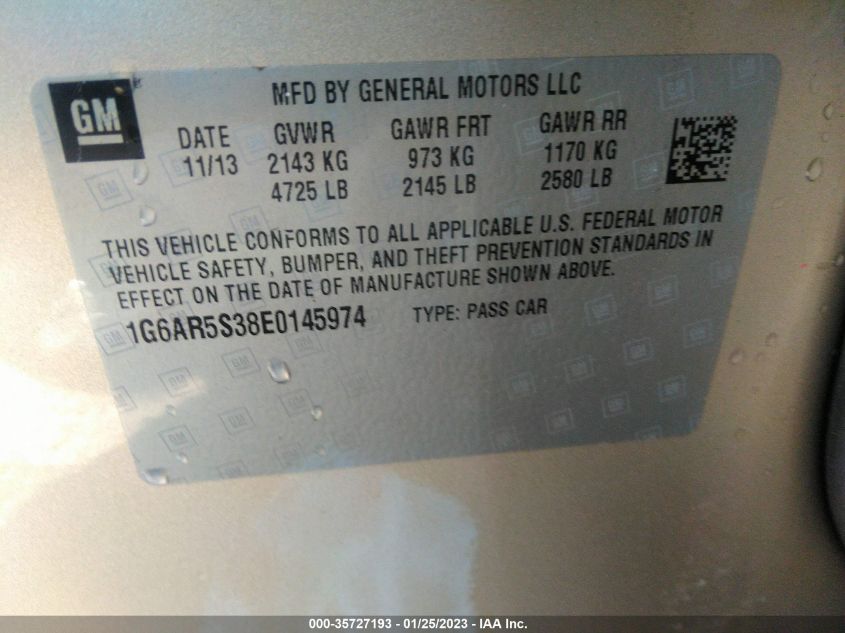 2014 CADILLAC CTS LUXURY 1G6AR5S38E0145974